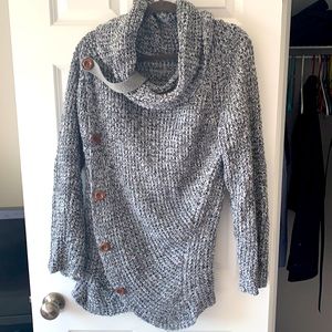 Grey cowl neck sweater